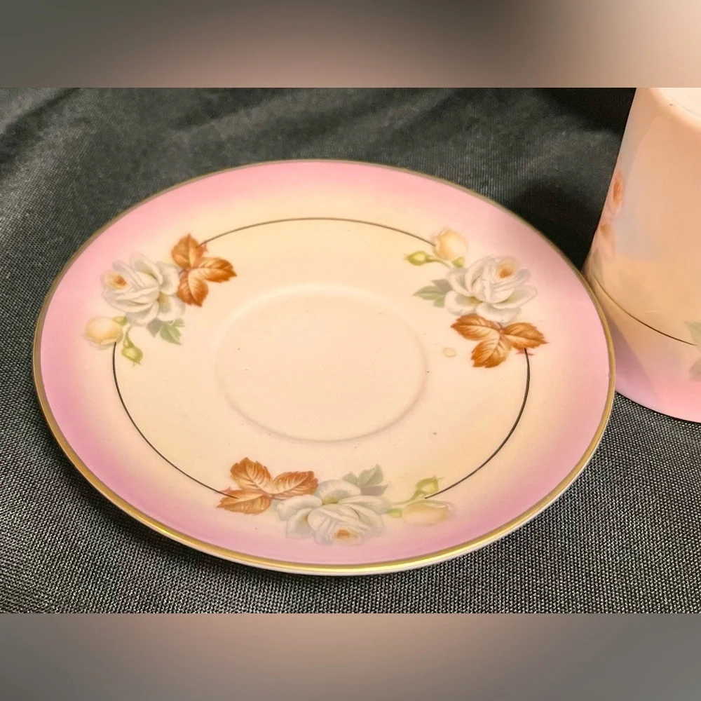 Antique Royal Rudolstadt Chocolate Cup Saucer Hand Painted F. Kahn Mint Cond